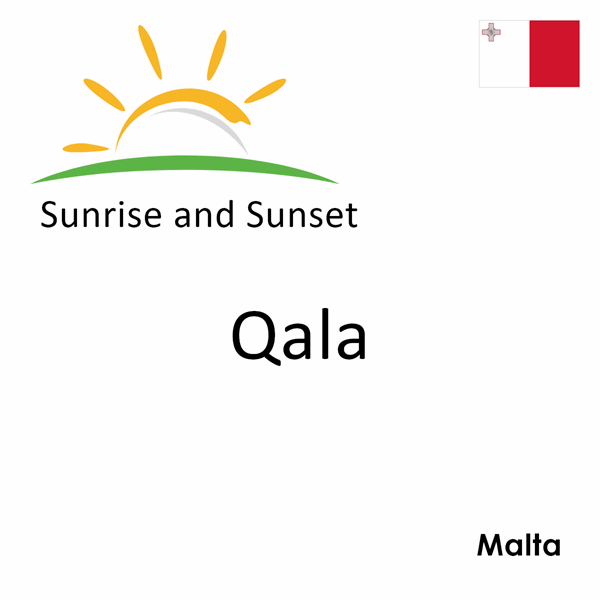 Sunrise and sunset times for Qala, Malta