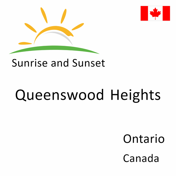 Sunrise and sunset times for Queenswood Heights, Ontario, Canada