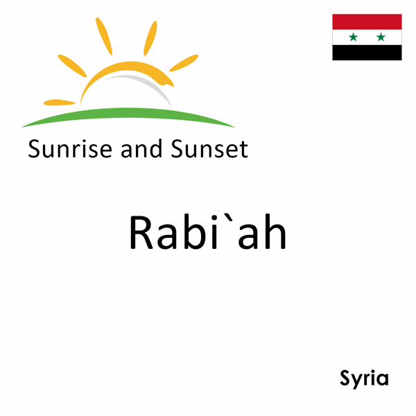 Sunrise and sunset times for Rabi`ah, Syria