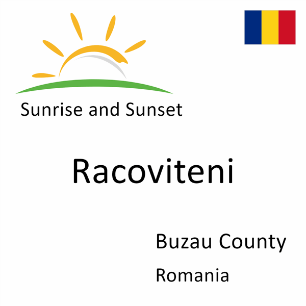 Sunrise and sunset times for Racoviteni, Buzau County, Romania