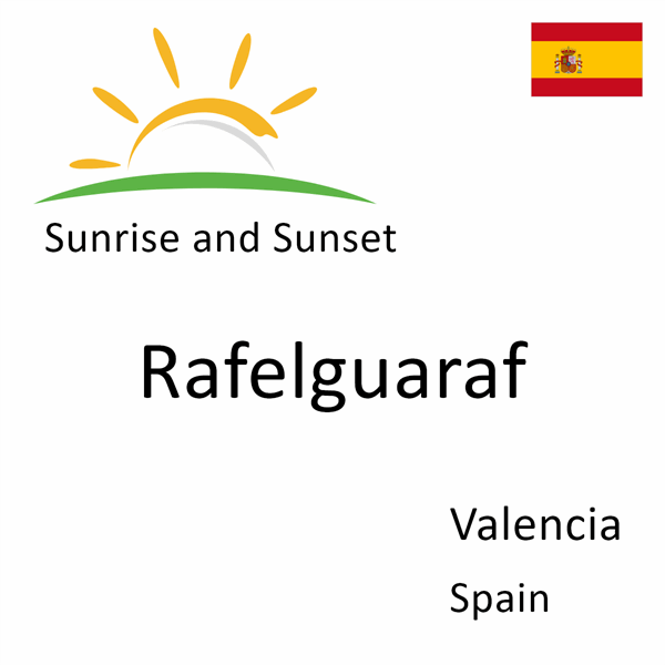 Sunrise and sunset times for Rafelguaraf, Valencia, Spain