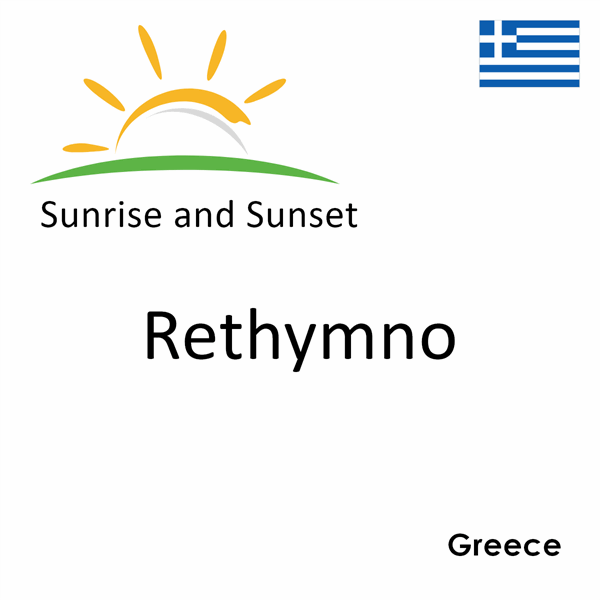 Sunrise and sunset times for Rethymno, Greece