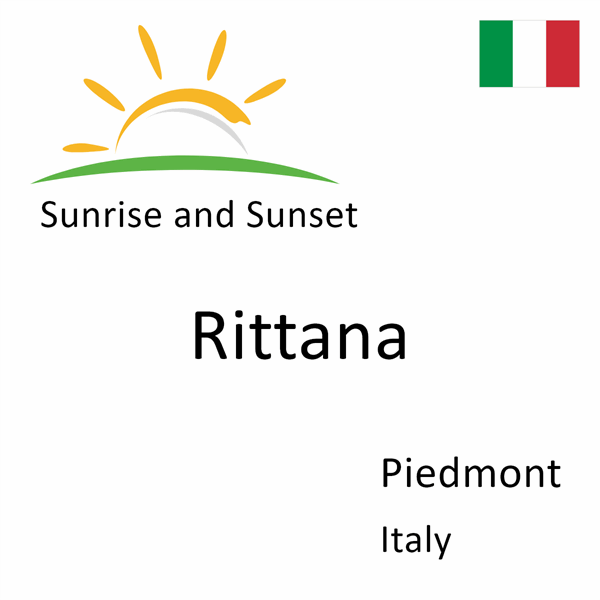 Sunrise and sunset times for Rittana, Piedmont, Italy