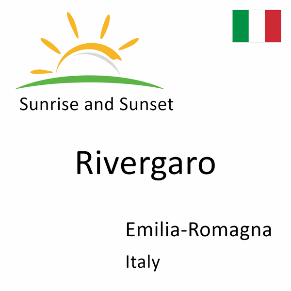 Sunrise and sunset times for Rivergaro, Emilia-Romagna, Italy