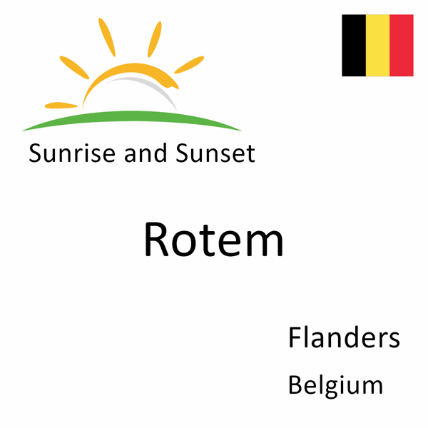 Sunrise and sunset times for Rotem, Flanders, Belgium