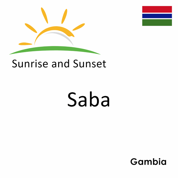 Sunrise and sunset times for Saba, Gambia