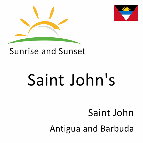 Sunrise and sunset times for Saint John's, Saint John, Antigua and Barbuda