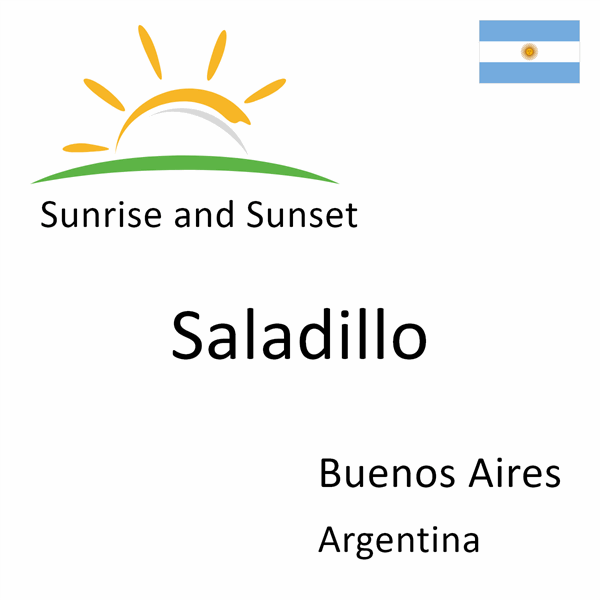 Sunrise and sunset times for Saladillo, Buenos Aires, Argentina