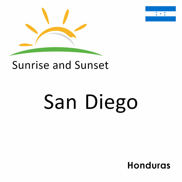 Sunrise and sunset times for San Diego, Honduras