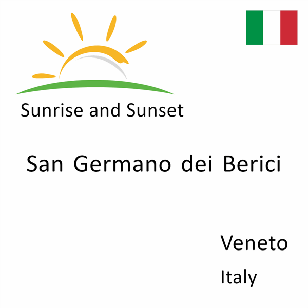 Sunrise and sunset times for San Germano dei Berici, Veneto, Italy