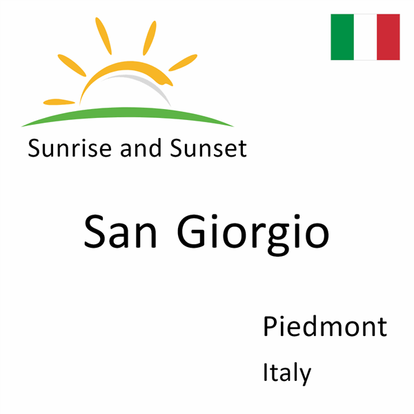 Sunrise and sunset times for San Giorgio, Piedmont, Italy