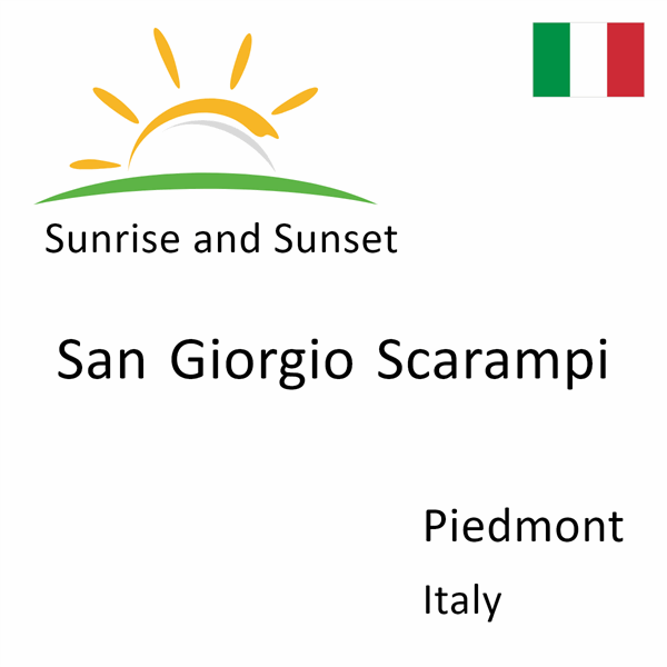 Sunrise and sunset times for San Giorgio Scarampi, Piedmont, Italy