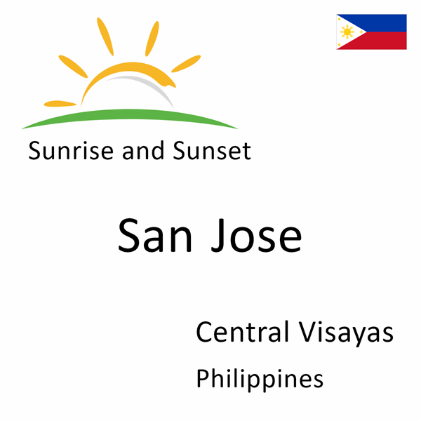 Sunrise and sunset times for San Jose, Central Visayas, Philippines