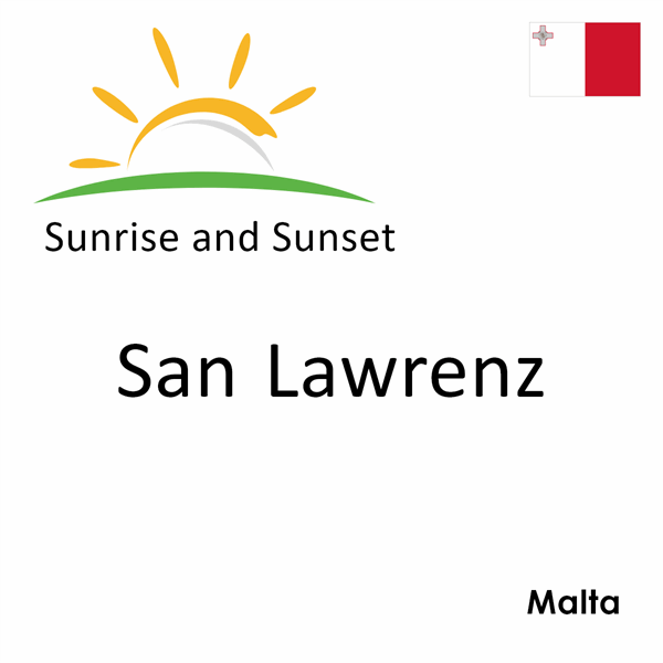 Sunrise and sunset times for San Lawrenz, Malta