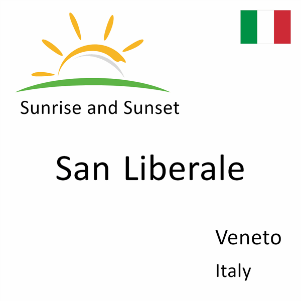 Sunrise and sunset times for San Liberale, Veneto, Italy