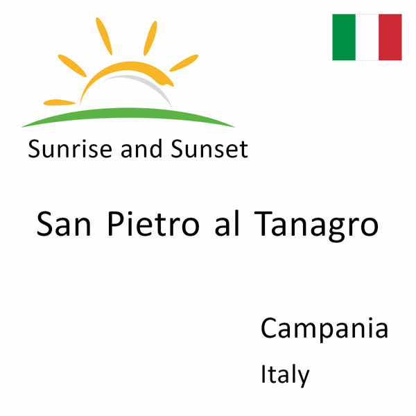 Sunrise and sunset times for San Pietro al Tanagro, Campania, Italy