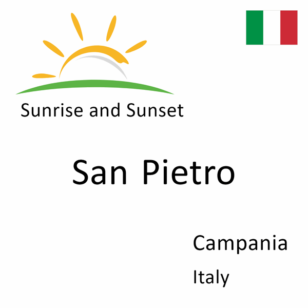 Sunrise and sunset times for San Pietro, Campania, Italy