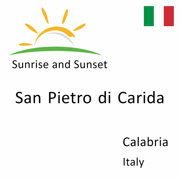 Sunrise and sunset times for San Pietro di Carida, Calabria, Italy