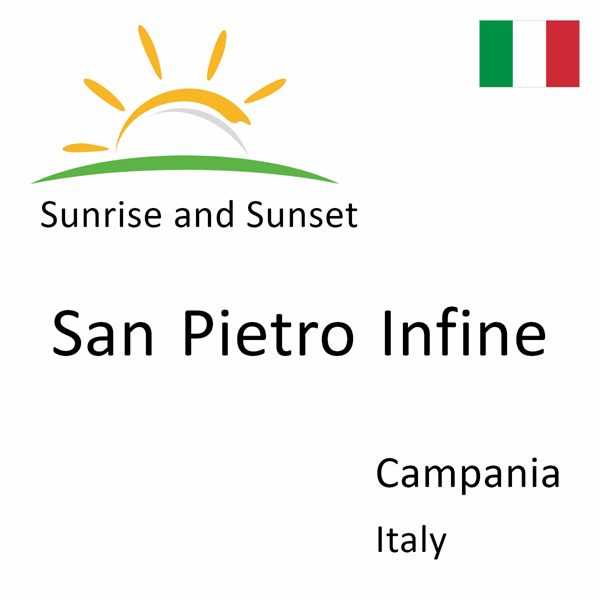 Sunrise and sunset times for San Pietro Infine, Campania, Italy