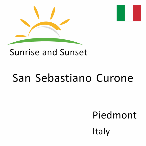 Sunrise and sunset times for San Sebastiano Curone, Piedmont, Italy