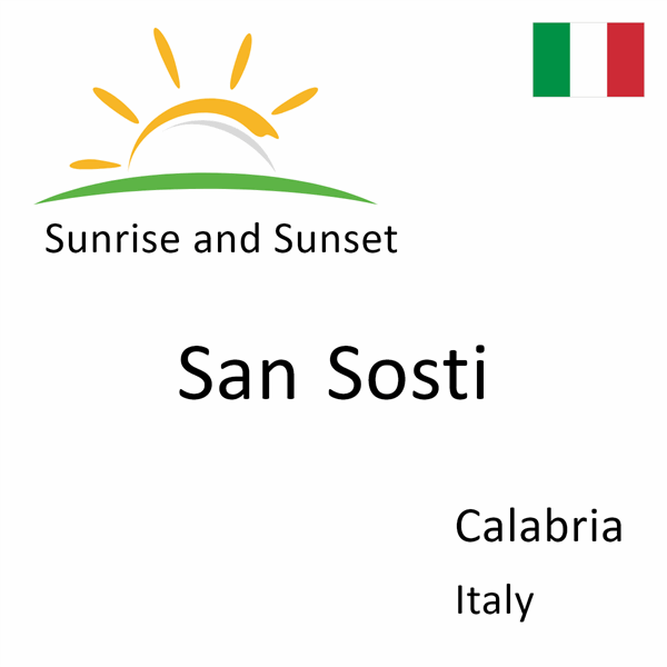 Sunrise and sunset times for San Sosti, Calabria, Italy