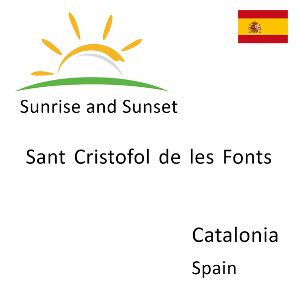 Sunrise and sunset times for Sant Cristofol de les Fonts, Catalonia, Spain