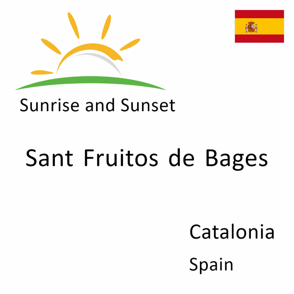 Sunrise and sunset times for Sant Fruitos de Bages, Catalonia, Spain