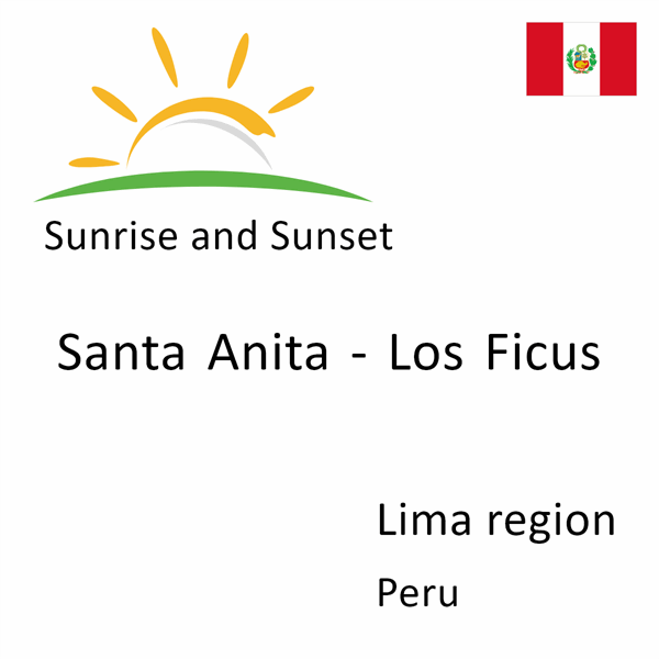 Sunrise and sunset times for Santa Anita - Los Ficus, Lima region, Peru