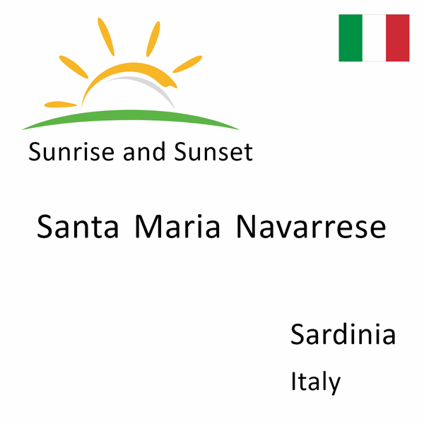 Sunrise and sunset times for Santa Maria Navarrese, Sardinia, Italy