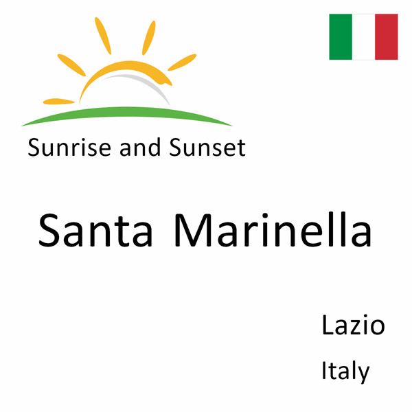 Sunrise and sunset times for Santa Marinella, Lazio, Italy