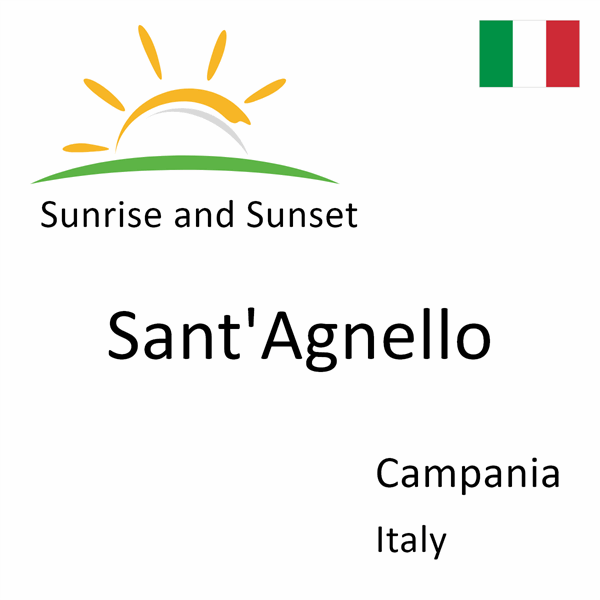 Sunrise and sunset times for Sant'Agnello, Campania, Italy