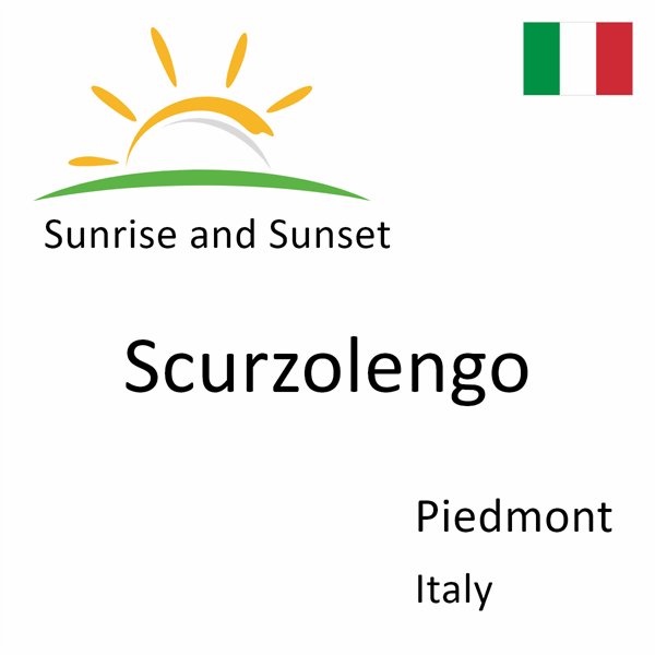 Sunrise and sunset times for Scurzolengo, Piedmont, Italy