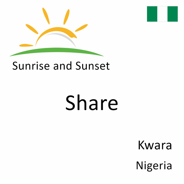 Sunrise and sunset times for Share, Kwara, Nigeria