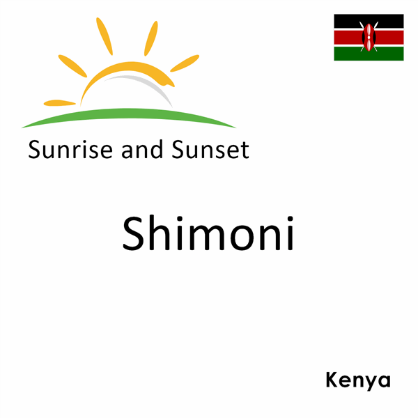 Sunrise and sunset times for Shimoni, Kenya