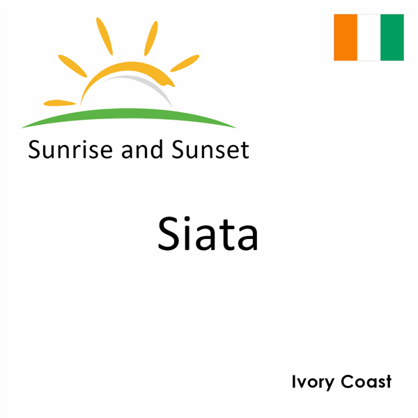 Sunrise and sunset times for Siata, Ivory Coast