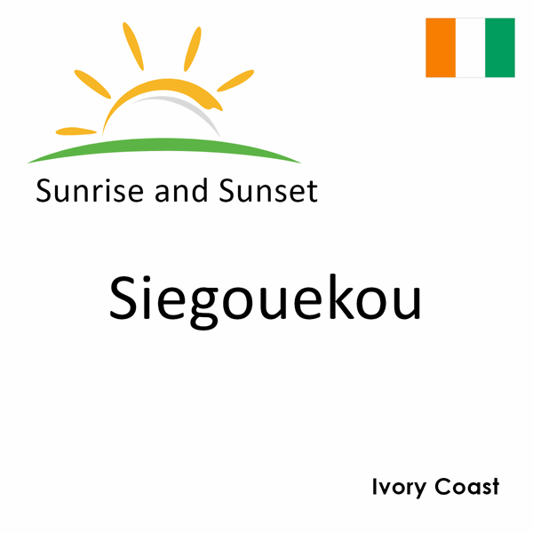 Sunrise and sunset times for Siegouekou, Ivory Coast