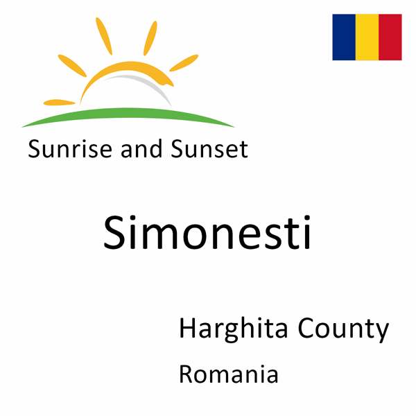 Sunrise and sunset times for Simonesti, Harghita County, Romania