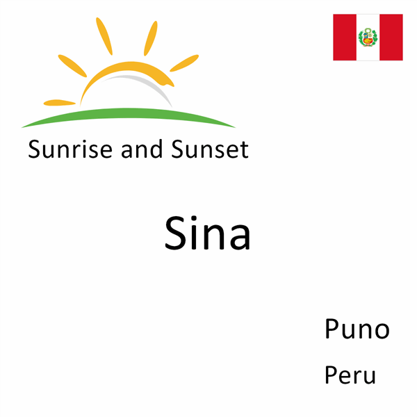 Sunrise and sunset times for Sina, Puno, Peru