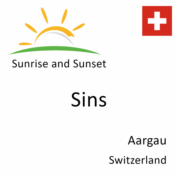 Sunrise and sunset times for Sins, Aargau, Switzerland