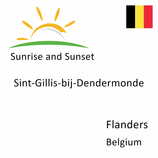 Sunrise and sunset times for Sint-Gillis-bij-Dendermonde, Flanders, Belgium