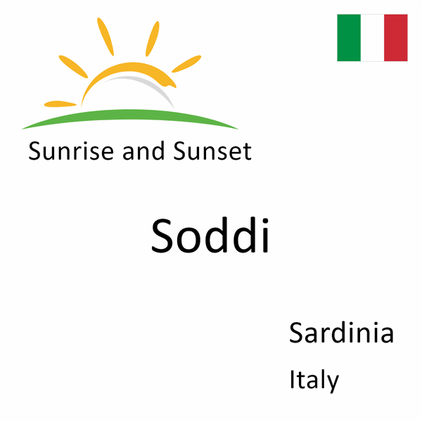 Sunrise and sunset times for Soddi, Sardinia, Italy