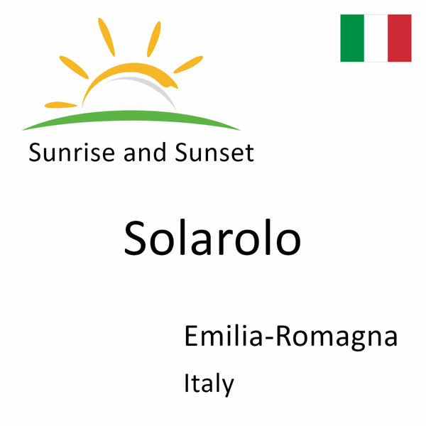 Sunrise and sunset times for Solarolo, Emilia-Romagna, Italy