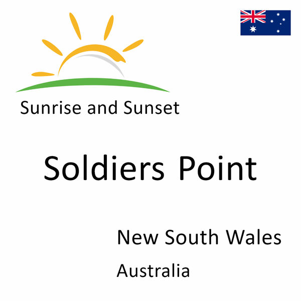 Sunrise and sunset times for Soldiers Point, New South Wales, Australia