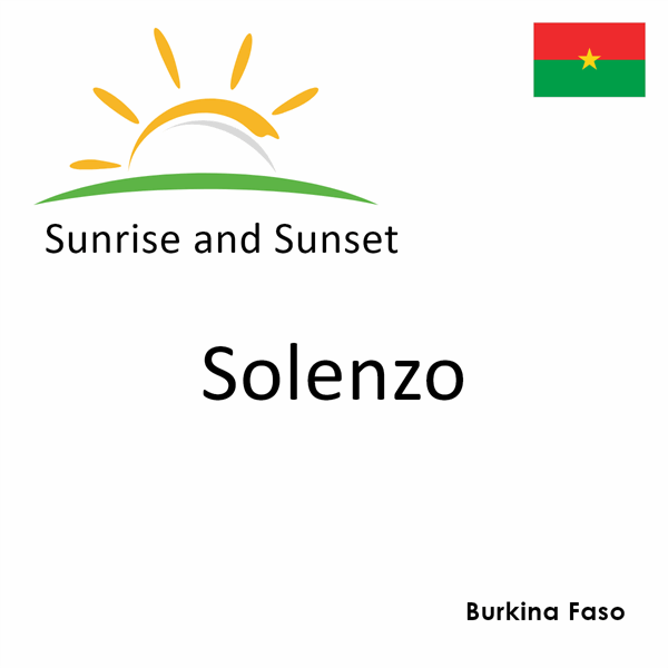 Sunrise and sunset times for Solenzo, Burkina Faso