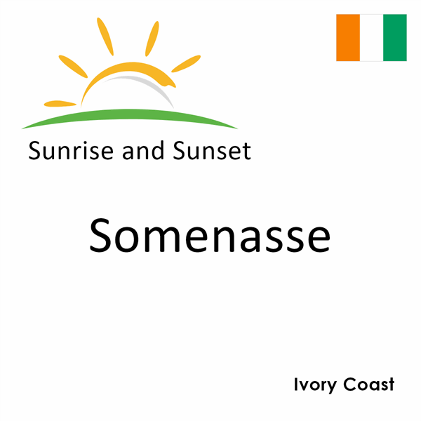 Sunrise and sunset times for Somenasse, Ivory Coast