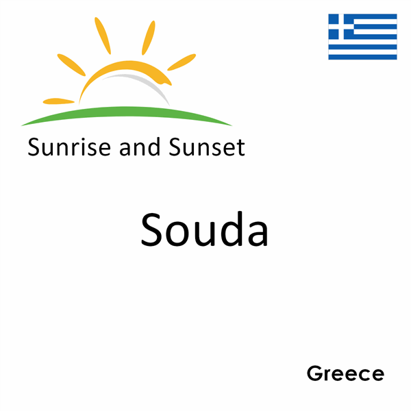 Sunrise and sunset times for Souda, Greece