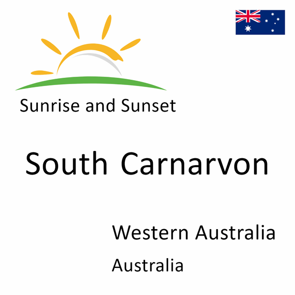 Sunrise and sunset times for South Carnarvon, Western Australia, Australia