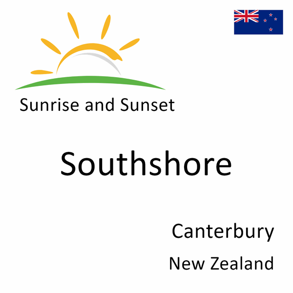 Sunrise and sunset times for Southshore, Canterbury, New Zealand