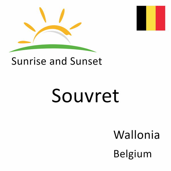 Sunrise and sunset times for Souvret, Wallonia, Belgium