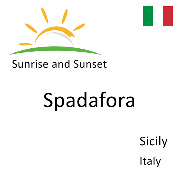 Sunrise and sunset times for Spadafora, Sicily, Italy